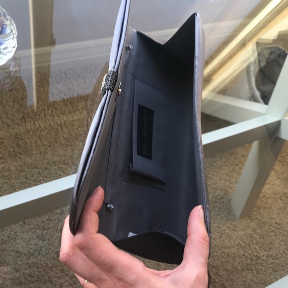 Jessica McClintock Grey Satin Party Clutch 🥂 - Picture 2 of 3